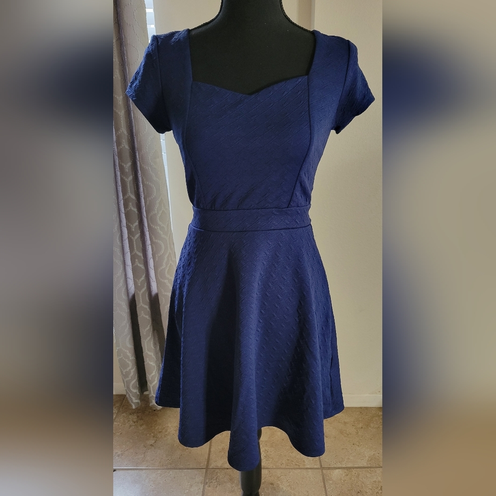 Navy Heart Back Dress